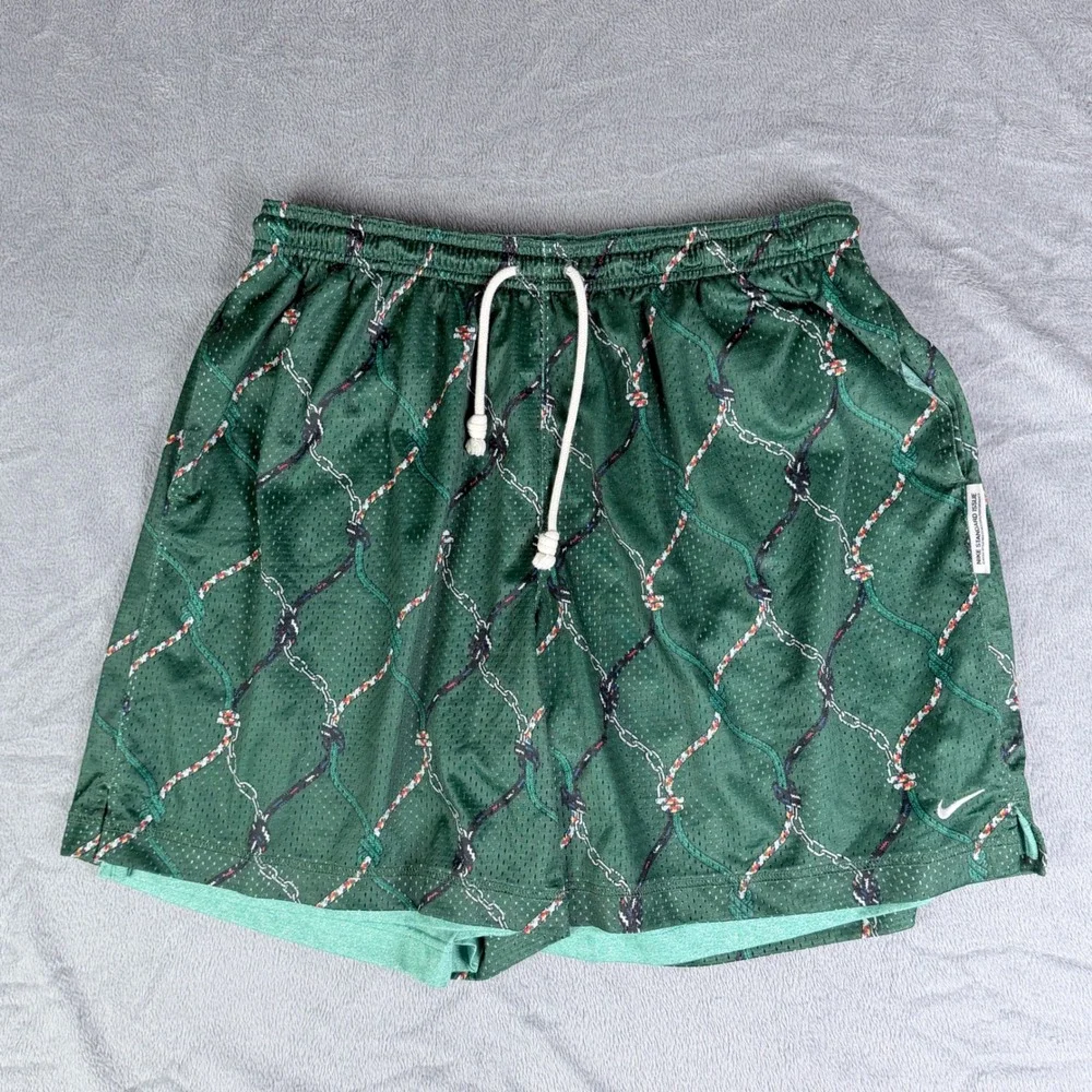 Nike Standard Issue Basketball Reversible Shorts Green Mesh DQ5722-341 Mens XL
